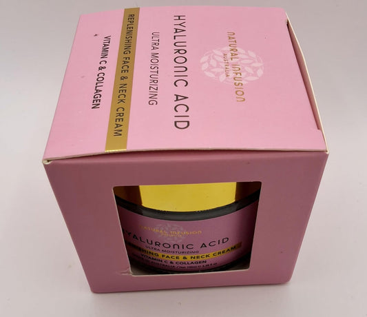 Natural Infusion Hyaluronic Acid ultra Moisturizing Replenishing Face & Neck Cream with Vitamin C & Collagen 3.38 fl.oz.